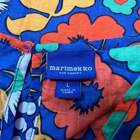 Marimekko X Target Girls Floral Kukkatori Print Cap Sleeve Dress Size Large - Picture 6 of 8